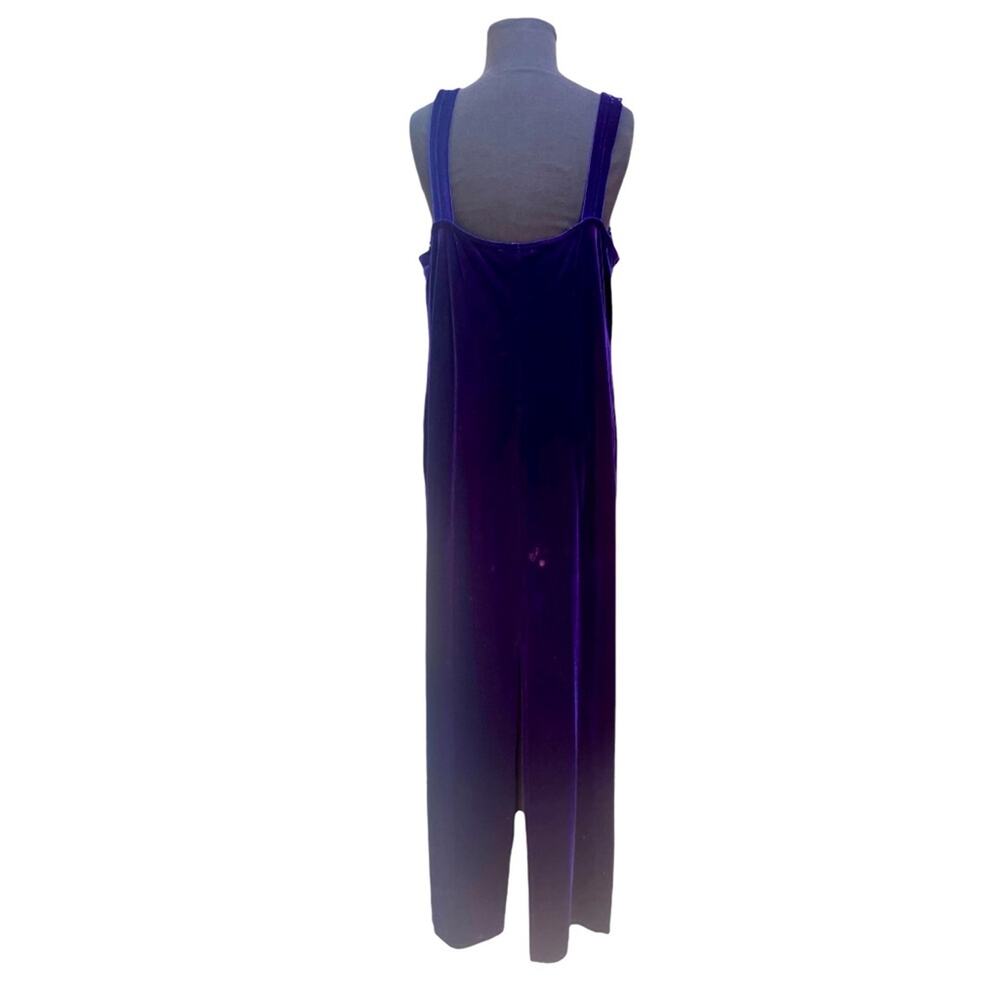 Vtg 90s Purple Stretch Velvet Glitter Fairy Glam Whimsigoth Maxi Party Dress 18 - Picture 6 of 8